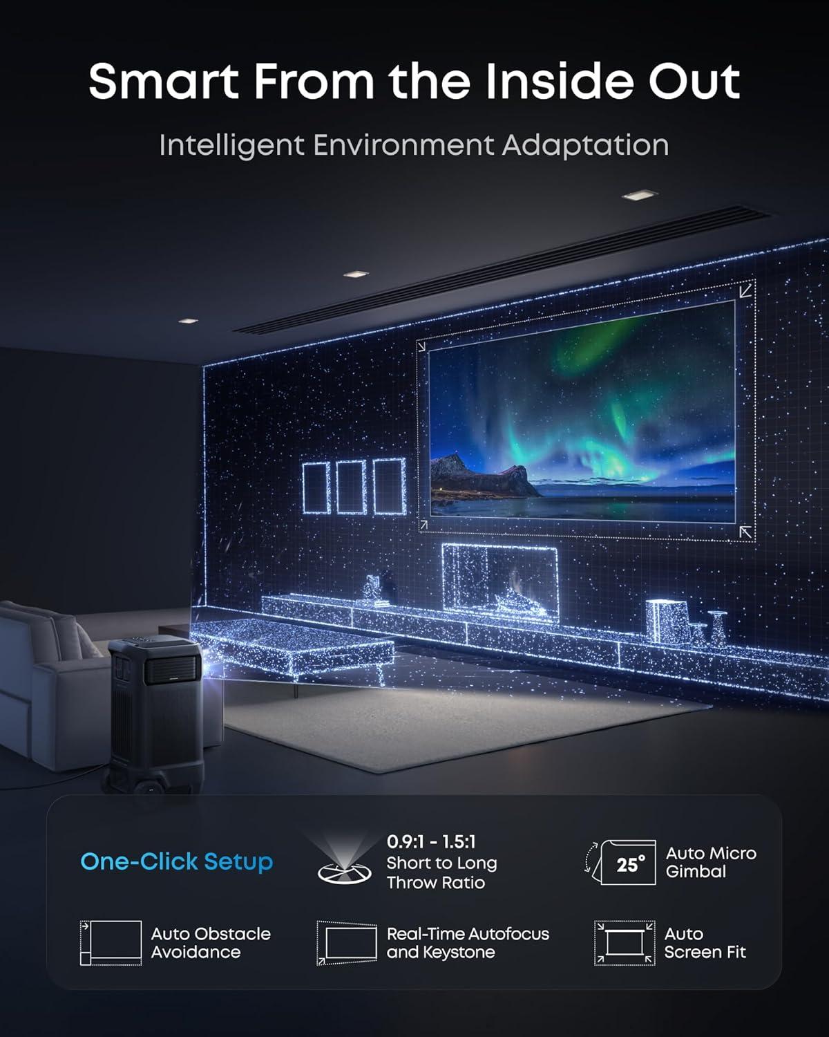 imagesoundcore Nebula X1 Pro Triple Laser 4K Home amp Outdoor Cinema Projector 3500 ANSI Lumens Mobile Theater 714 Spatial Sound Official Dolby Atmos Optical Zoom 560001 Contrast Intelligent SetupX1 Pro