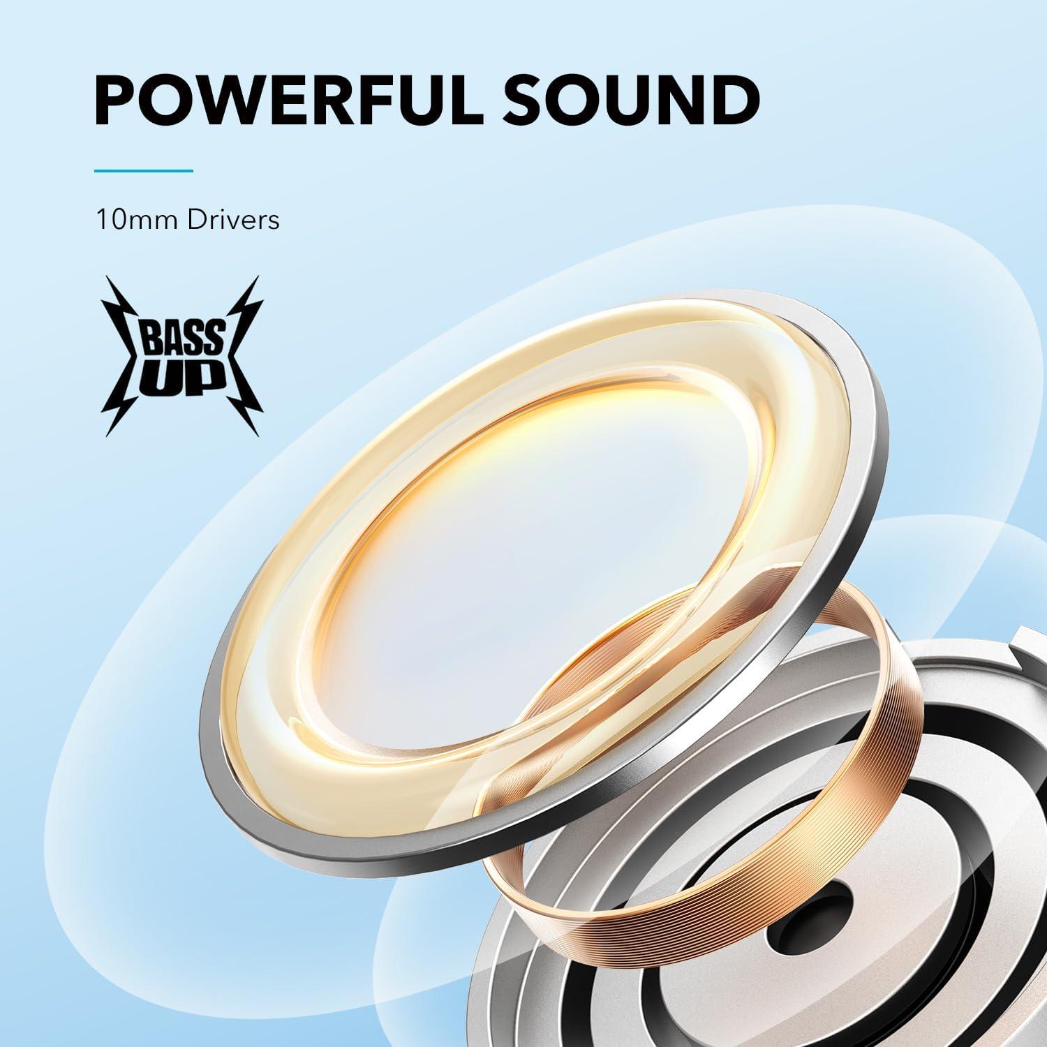 imageSoundcore by Anker Life U2i Wireless Neckband Headphones 10mm Drivers with BassUp Technology 24H Playtime AIEnhanced Calls Foldable and Lightweight IPX5 WaterResistant Secure Fit Bluetooth 5