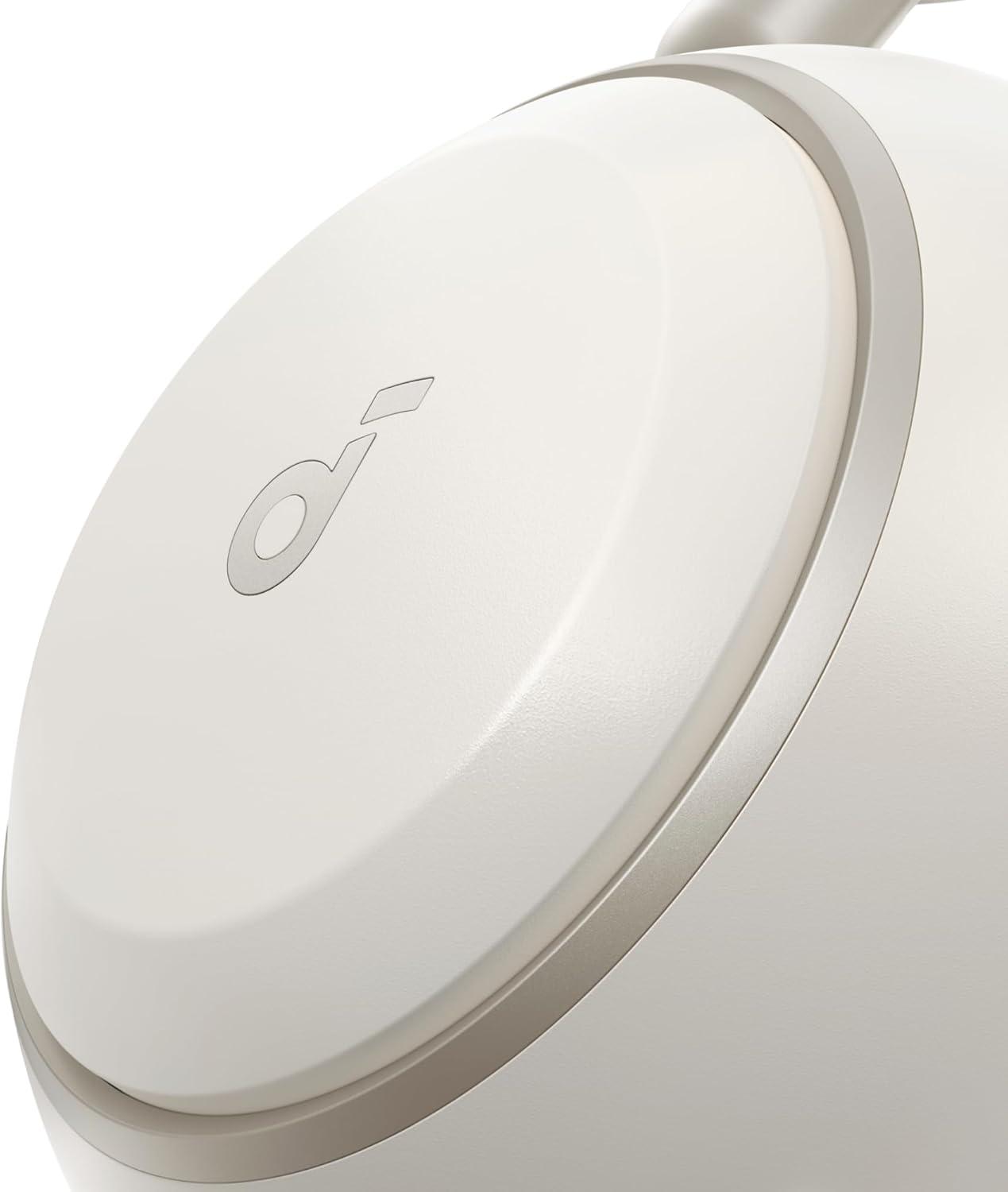 imageSoundcore Space 2 by Anker Active Noise Cancelling Headphones Comfortable Fit 50H Playtime LDAC HiRes Wireless Audio Dual Connection Clear Calls Bluetooth 61 Nap Mode Wearing DetectionLinen White
