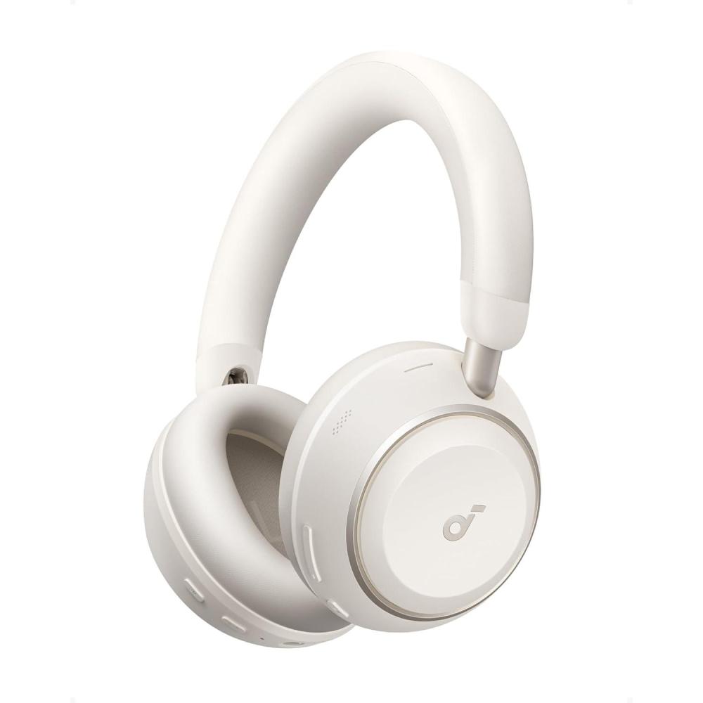imageSoundcore Space 2 by Anker Active Noise Cancelling Headphones Comfortable Fit 50H Playtime LDAC HiRes Wireless Audio Dual Connection Clear Calls Bluetooth 61 Nap Mode Wearing DetectionLinen White
