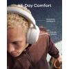 Soundcore Space 2 by Anker, Active Noise Cancelling Headphones, Comfortable Fit, 50H Playtime, LDAC Hi-Res Wireless Audio, Dual Connection, Clear Calls, Bluetooth 6.1, Nap Mode, Wearing Detection(Linen White)