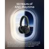 Soundcore Space 2 by Anker, Active Noise Cancelling Headphones, Comfortable Fit, 50H Playtime, LDAC Hi-Res Wireless Audio, Dual Connection, Clear Calls, Bluetooth 6.1, Nap Mode, Wearing Detection(Jet Black)