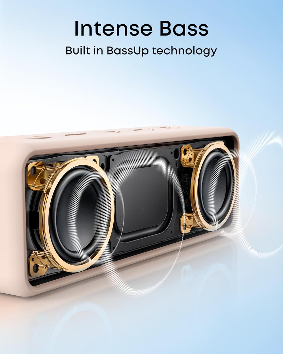 imageAnker Soundcore 2 Portable Bluetooth Speaker with Stereo Sound Bluetooth 5 Bassup IPX7 Waterproof 24Hour Playtime Wireless Speaker for Home Outdoors TravelPink