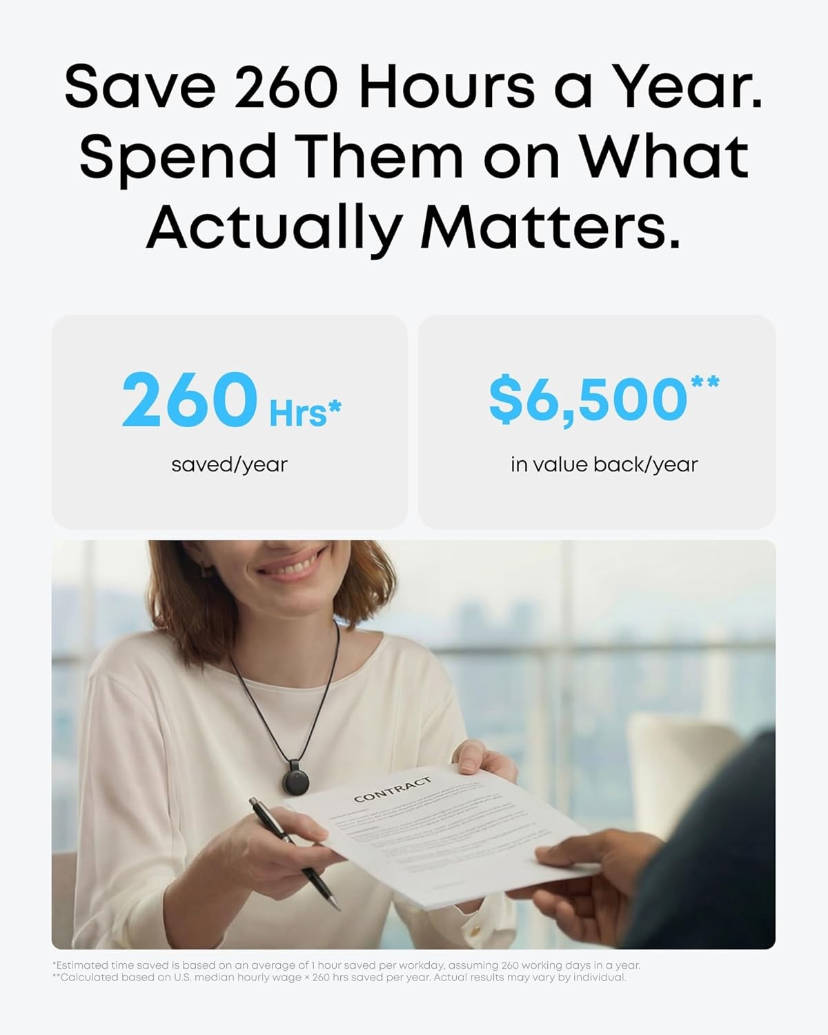 image:imagesoundcore Work AI Voice Recorder by Anker Wearable Note Taker for Meetings Transcribe and Summarize MFi Certified 64GB 150 Languages USBC Charging 32H Recording Find MyBlack
