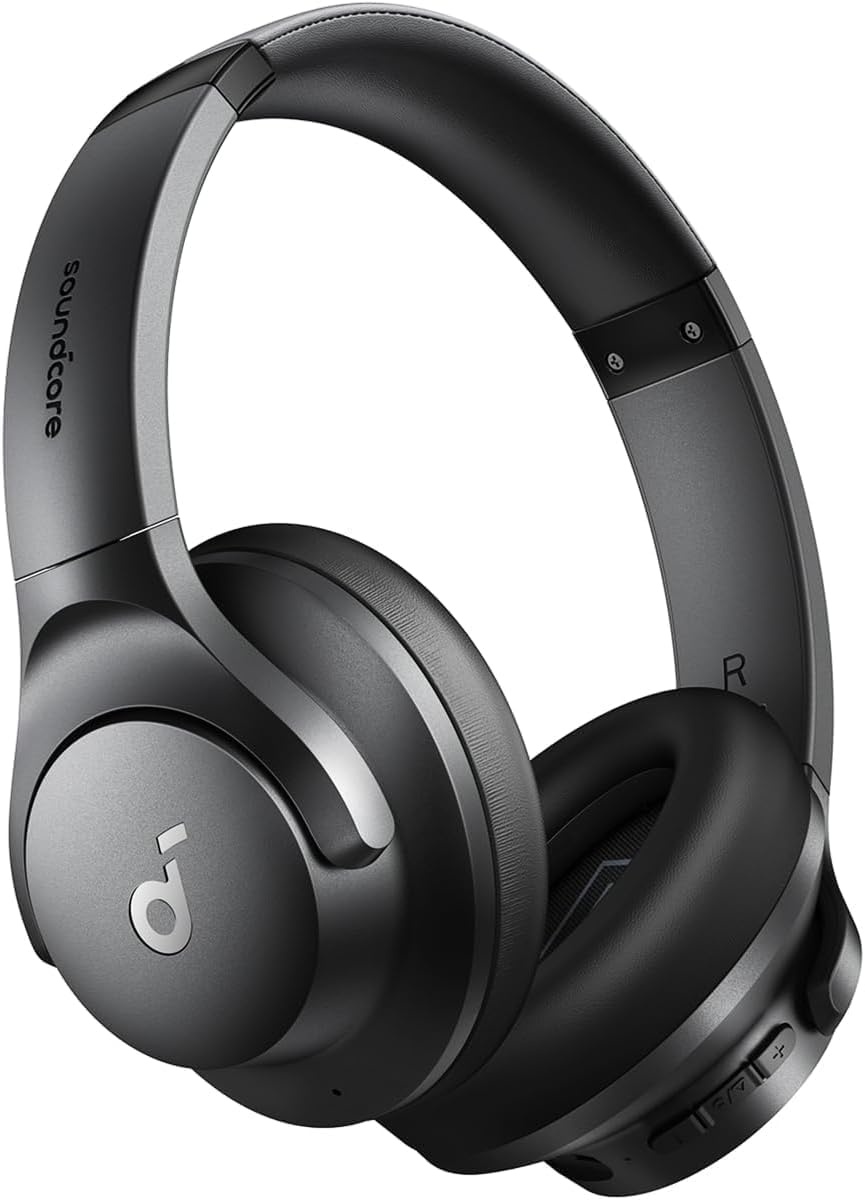 image:imageSoundcore by Anker Q20i Hybrid Active Noise Cancelling Headphones with Headphones Case Wireless OverEar Bluetooth 40H Long ANC Playtime HiRes Audio Big Bass Customize via an App