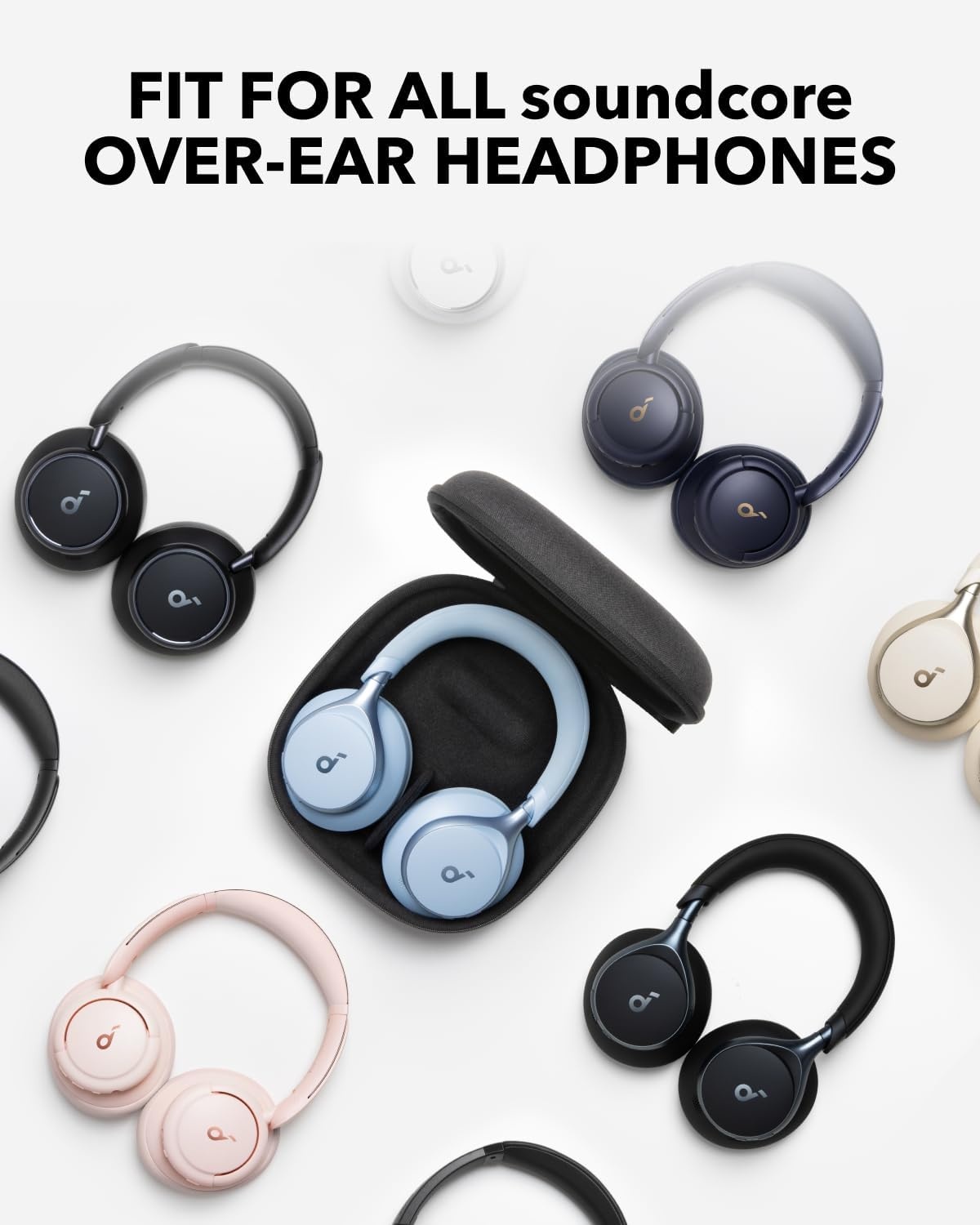 image:imageSoundcore by Anker Q20i Hybrid Active Noise Cancelling Headphones with Headphones Case Wireless OverEar Bluetooth 40H Long ANC Playtime HiRes Audio Big Bass Customize via an App