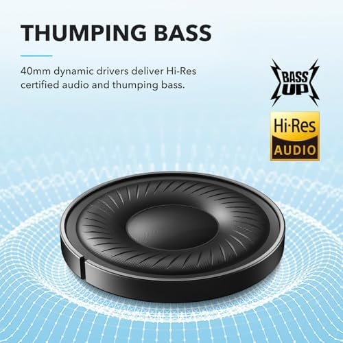 image:imageSoundcore by Anker Q20i Hybrid Active Noise Cancelling Headphones with Headphones Case Wireless OverEar Bluetooth 40H Long ANC Playtime HiRes Audio Big Bass Customize via an App