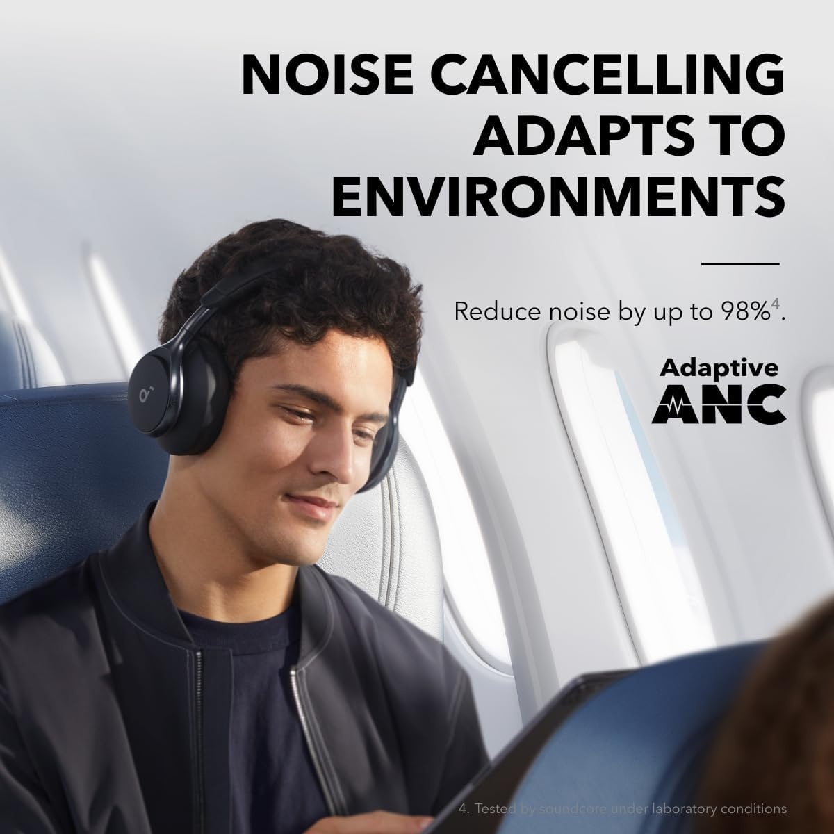 image:imageSoundcore by Anker Space One Active Noise Cancelling Headphones with Headphones Case 2X Stronger Voice Reduction 40H ANC Playtime App Control LDAC HiRes Wireless Audio