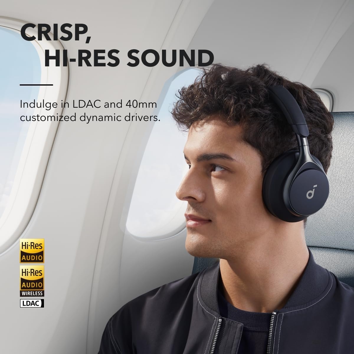 image:imageSoundcore by Anker Space One Active Noise Cancelling Headphones with Headphones Case 2X Stronger Voice Reduction 40H ANC Playtime App Control LDAC HiRes Wireless Audio