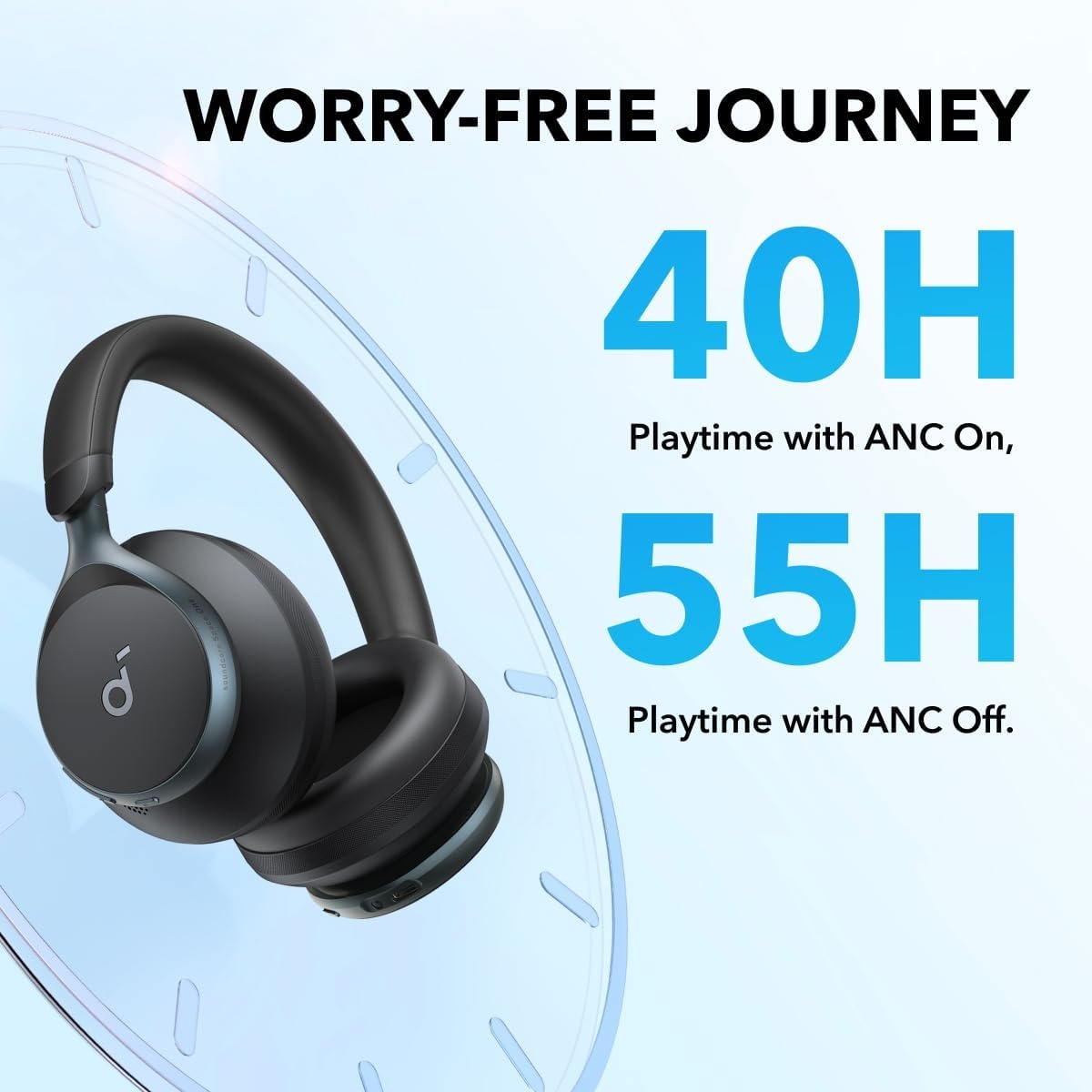 image:imageSoundcore by Anker Space One Active Noise Cancelling Headphones with Headphones Case 2X Stronger Voice Reduction 40H ANC Playtime App Control LDAC HiRes Wireless Audio