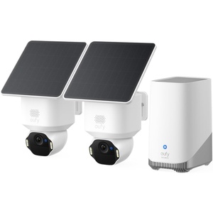 eufy Security SoloCam E42 4-Cam Kit, 4K Security Camera Wireless Outdoor, Solar Powered, AI Motion Tracking, Strobe Light, Pan & Tilt, Facial Recognition, Built-in Local Storage (Up to 16TB)(2-Cam Kit)