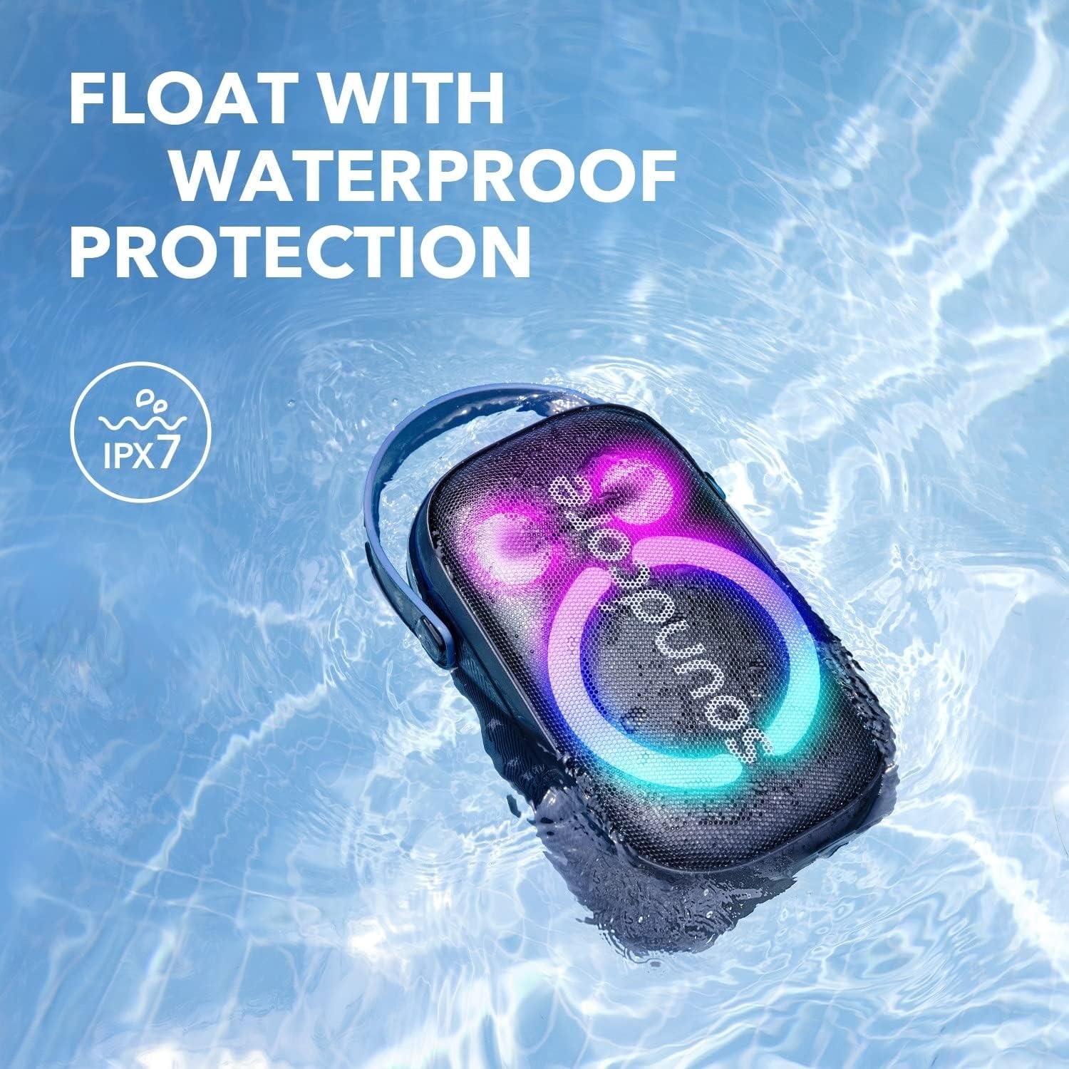 image:imageSoundcore Anker Rave Neo 2 Portable Speaker with 80W Stereo Sound PartyCast 20 Light Show IPX7 Waterproof Floats on Water 18H Playtime Customizable EQ amp Bass Up for Party Tailgating Backyard