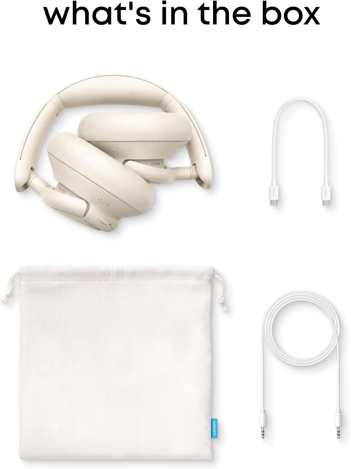 image:imageSoundcore by Anker Q31i Adaptive Noise Cancelling OverEar HeadphonesCream White