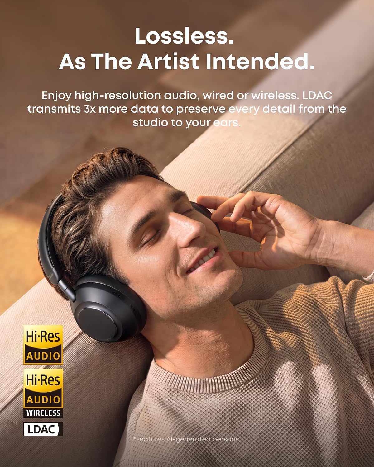 image:imageSoundcore Anker Space 2 Pro ANC OverEar Headphones Crystal Clear CallJet Black