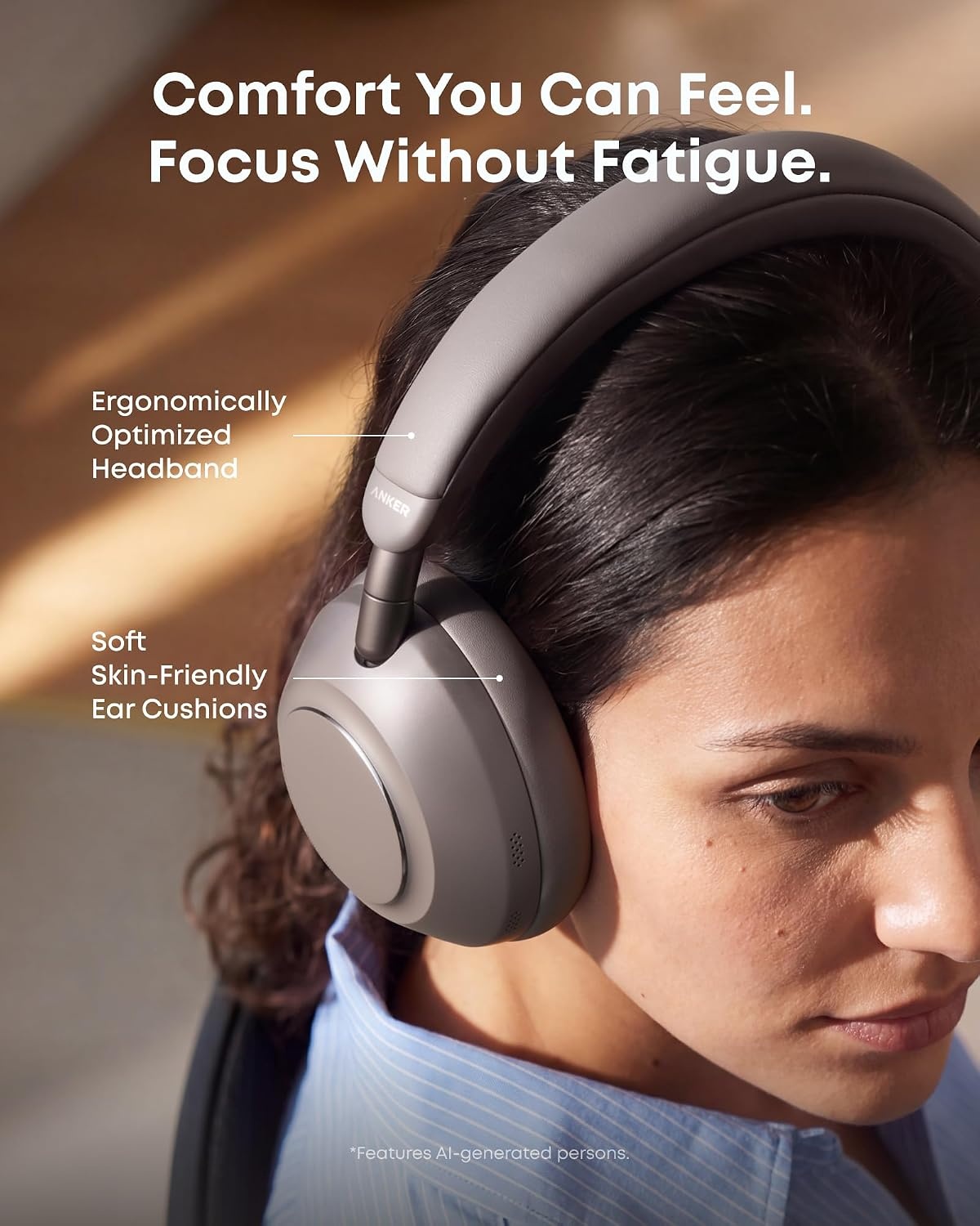 image:imageSoundcore Anker Space 2 Pro ANC OverEar Headphones Crystal Clear CallMidnight Grey